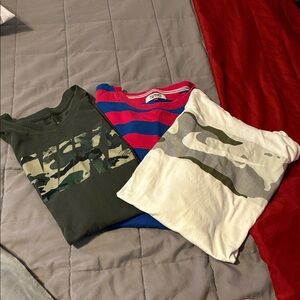 3 for one bundle Men's Camouflage and Striped Short Sleeve Tees